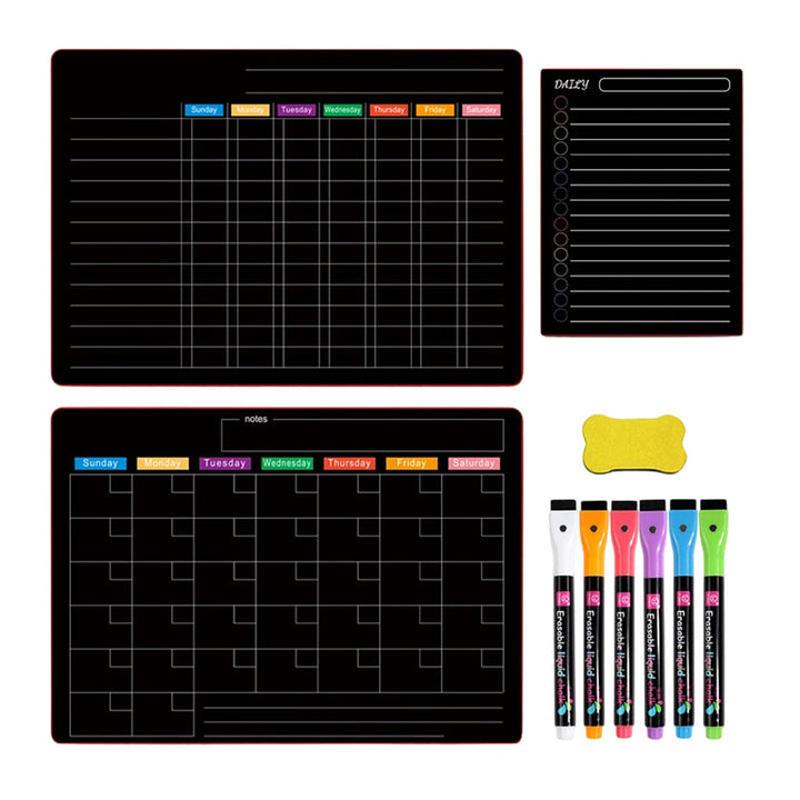 Magnetic Fridge Planner Set Monthly Weekly Boards 6 Neon Markers 20