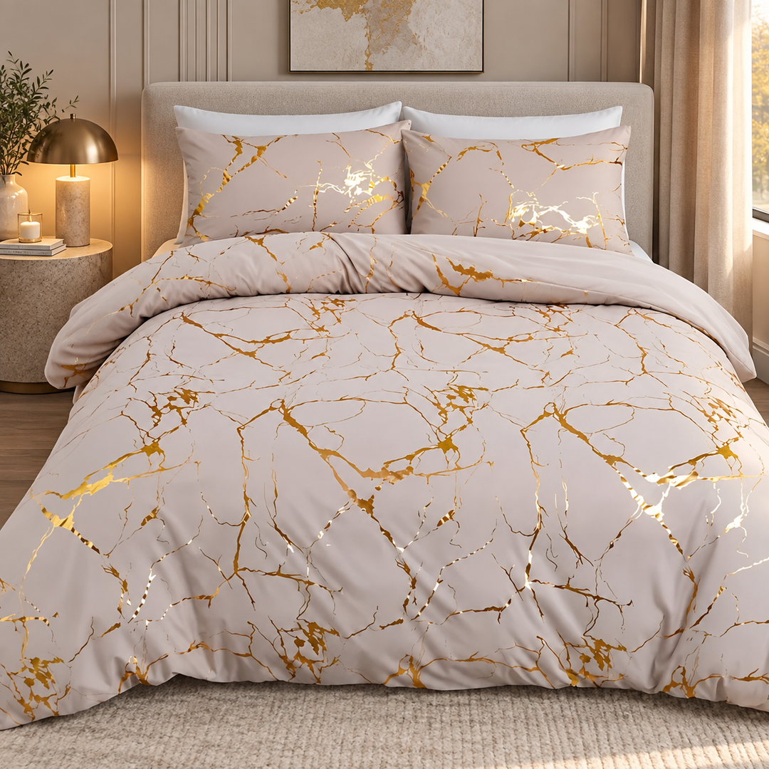 Marble Pattern Duvet Cover Set Matching Pillowcases 2