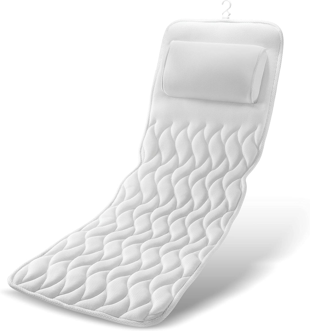 Ergonomic Bath Pillow with Suction Cups | Breathable Mesh Padding | Non-Slip Neck and Back Support for Bathtub Relaxation 10