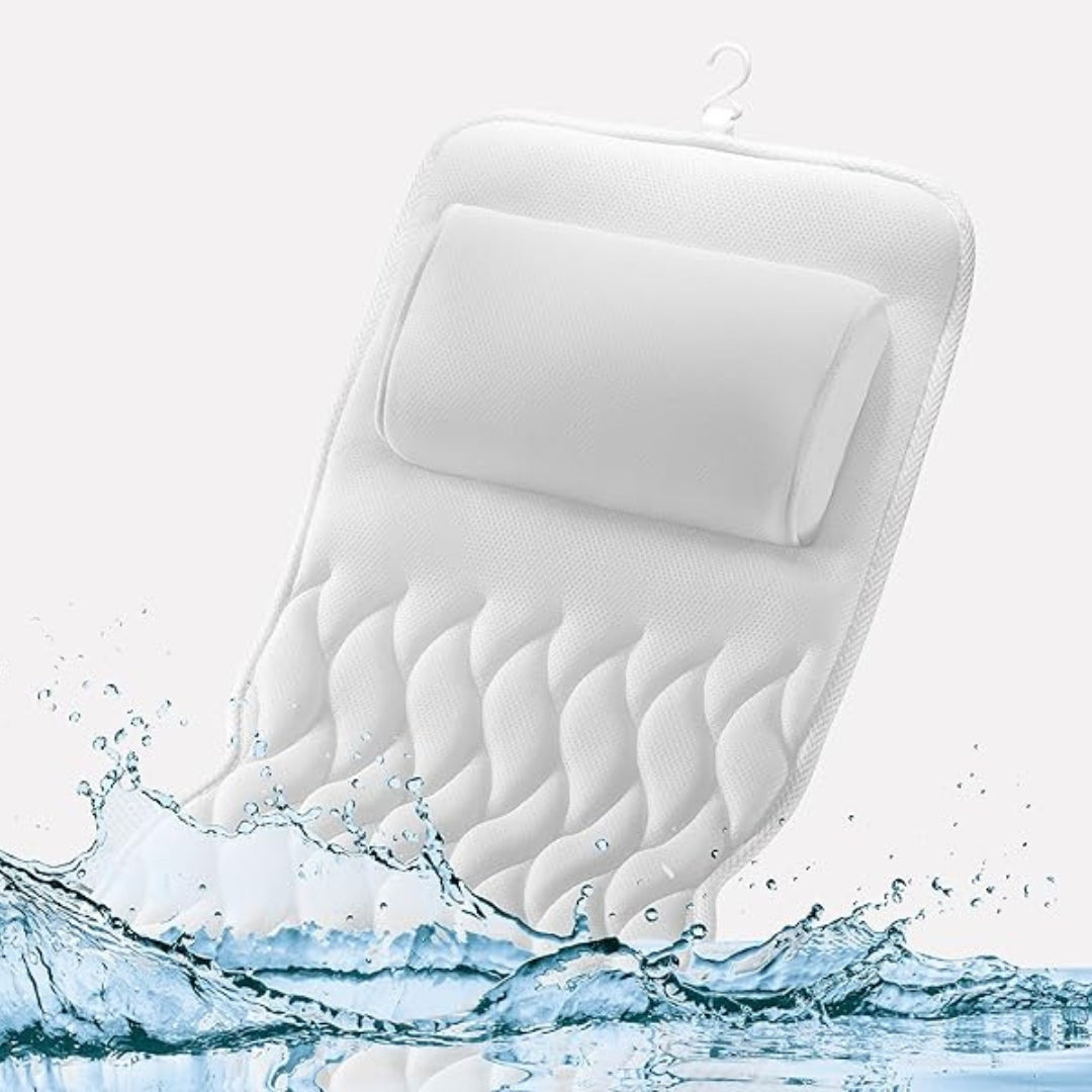 Ergonomic Bath Pillow with Suction Cups | Breathable Mesh Padding | Non-Slip Neck and Back Support for Bathtub Relaxation 9