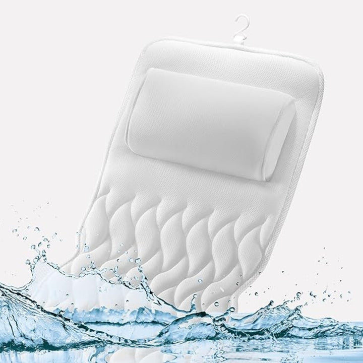 Ergonomic Bath Pillow with Suction Cups | Breathable Mesh Padding | Non-Slip Neck and Back Support for Bathtub Relaxation 9