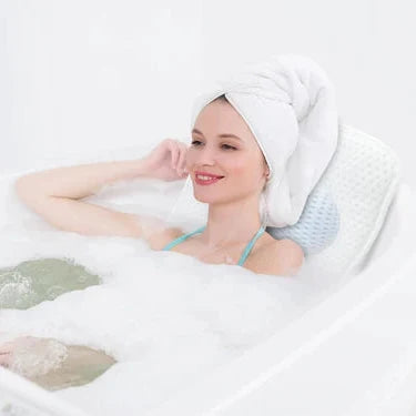 Ergonomic Bath Pillow with Suction Cups | Breathable Mesh Padding | Non-Slip Neck and Back Support for Bathtub Relaxation 8