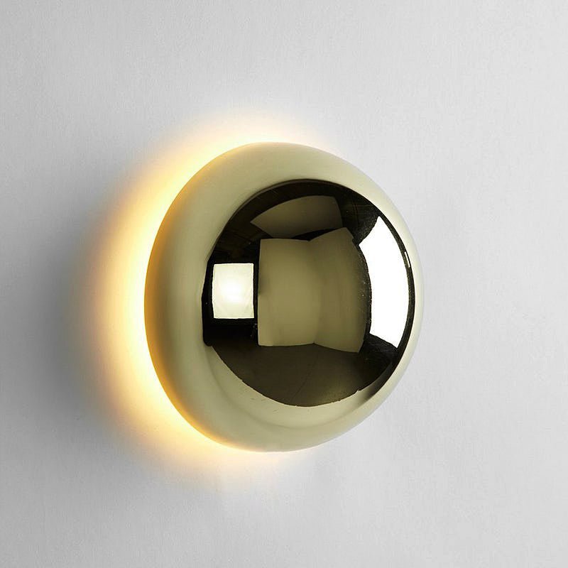 Round Metal Wall Lamp | LED Halo Backlight Effect | Modern Sculptural Design for Hallways, Bedrooms &amp; Living Rooms 1