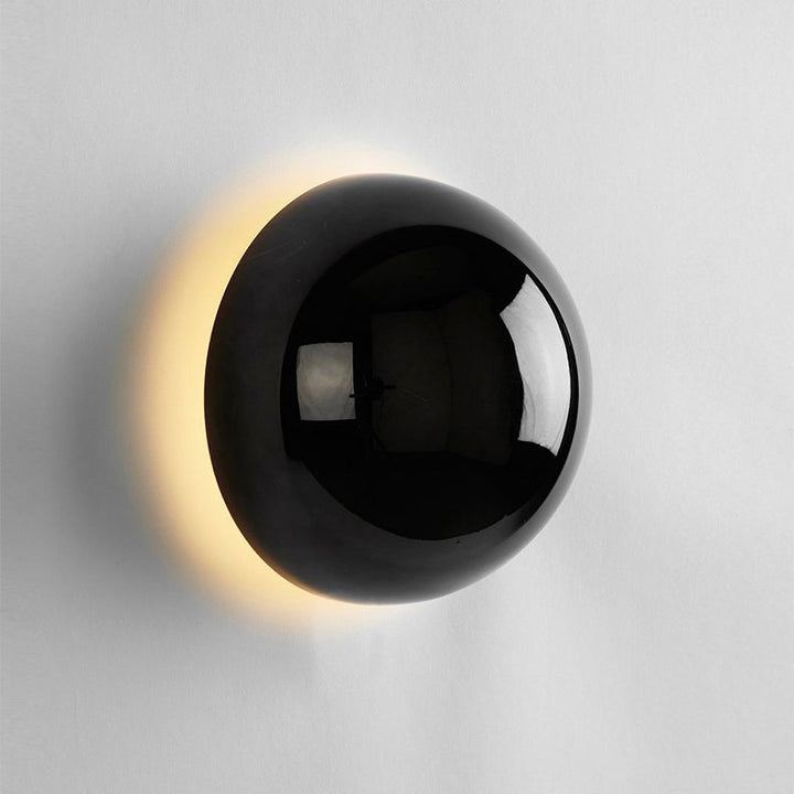 Round Metal Wall Lamp | LED Halo Backlight Effect | Modern Sculptural Design for Hallways, Bedrooms &amp; Living Rooms 7