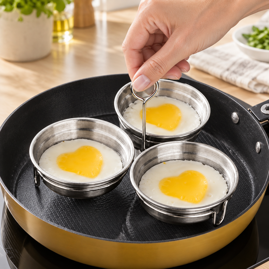 3 Cup Stainless Steel Egg Poacher Stovetop Steamer 3