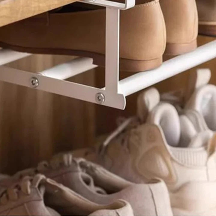 Under-Shelf Storage Rack, Iron, Adjustable 30–50 cm | White or Black | No Drilling, No Tools, Doubles Shelf Space 2