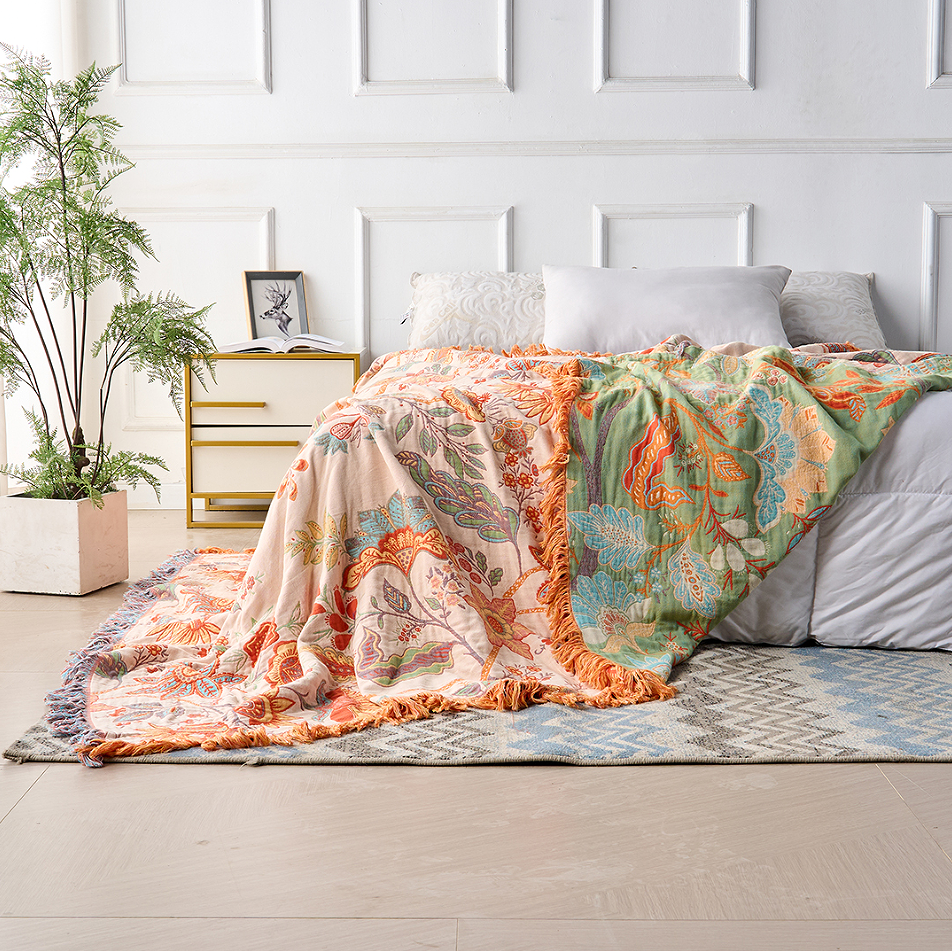 Throw Blanket Skin-Friendly Weave 150x200cm-230x250cm | Decorative Pattern | Machine-Washable, All-Season Comfort 4
