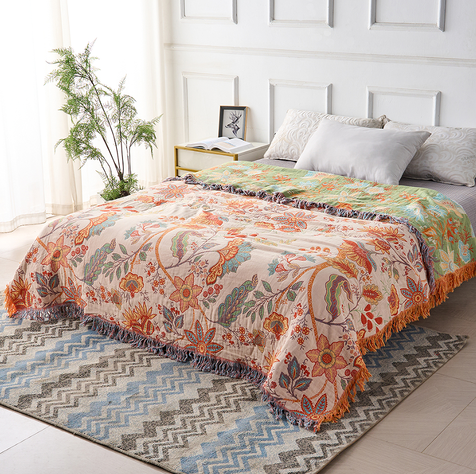 Throw Blanket Skin-Friendly Weave 150x200cm-230x250cm | Decorative Pattern | Machine-Washable, All-Season Comfort 3