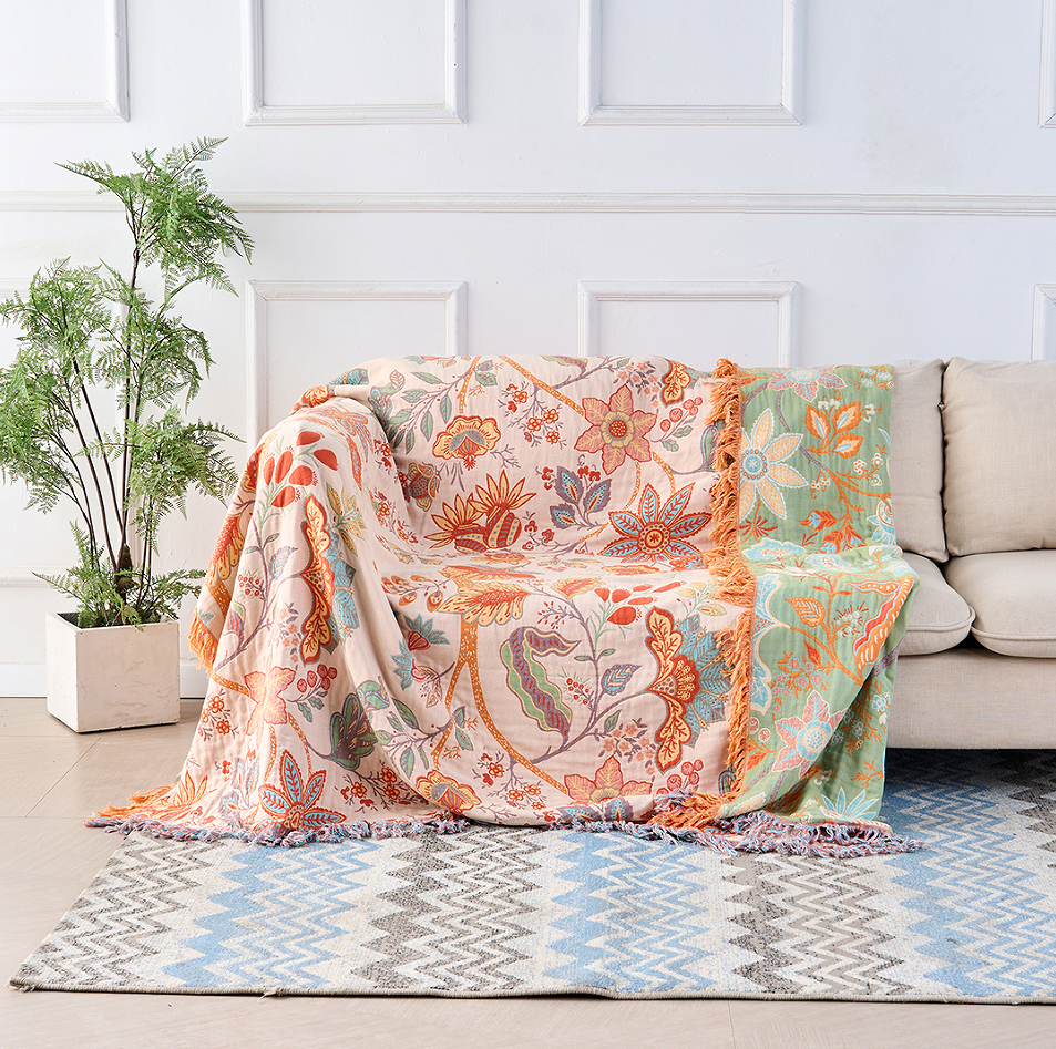 Throw Blanket Skin-Friendly Weave 150x200cm-230x250cm | Decorative Pattern | Machine-Washable, All-Season Comfort 1