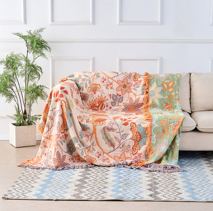 Throw Blanket Skin-Friendly Weave 150x200cm-230x250cm | Decorative Pattern | Machine-Washable, All-Season Comfort 1