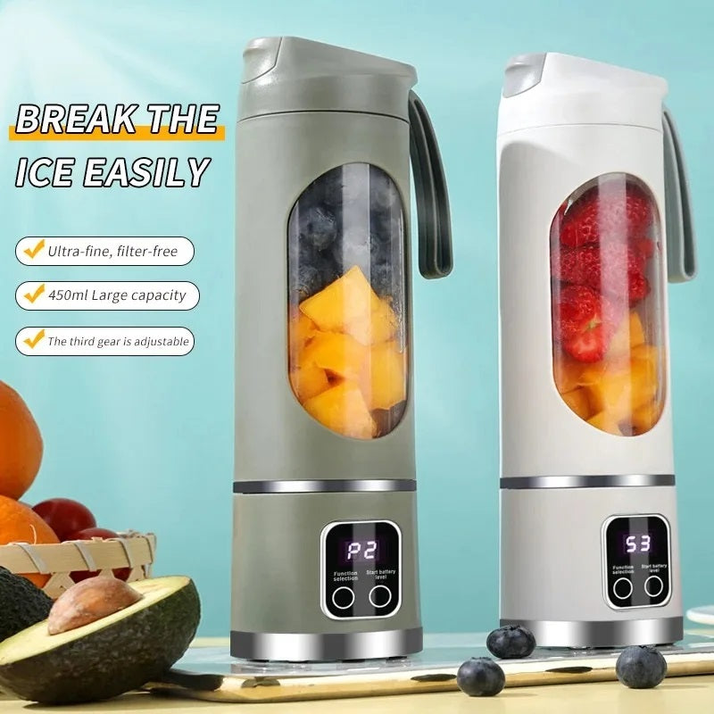 Portable Blender for Smoothies | 8-Blade All-Copper Motor | USB Rechargeable 1500mAh Battery, 450ml Cordless Blender Bottle 3