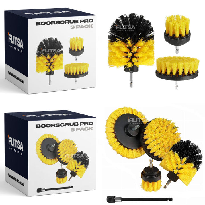 Drill Brush Set Universal Multi-Head Polypropylene with Extension Rod 8