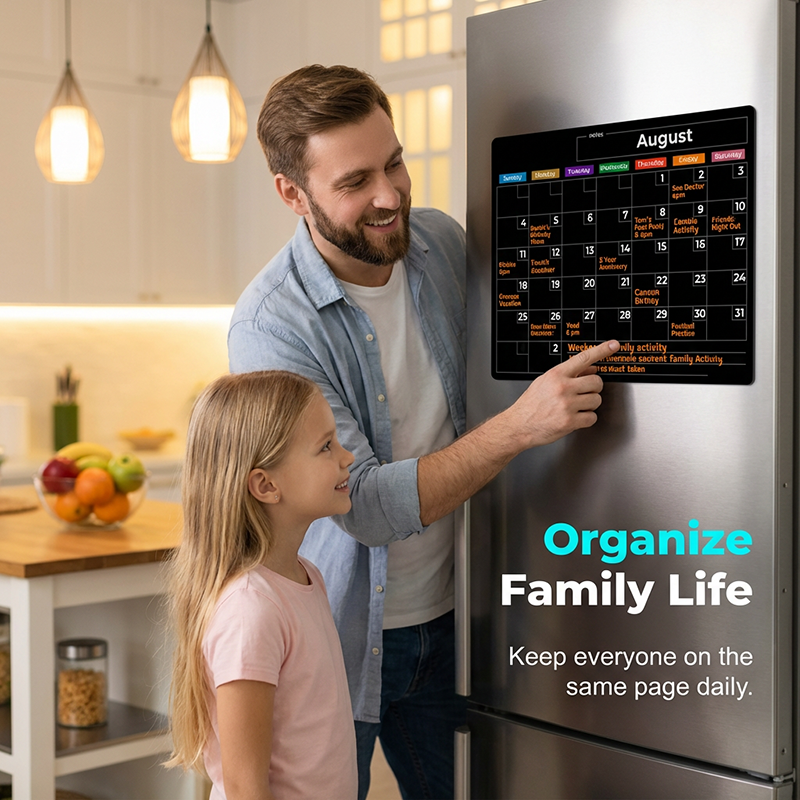 Magnetic Fridge Planner Set Monthly Weekly Boards 6 Neon Markers 2