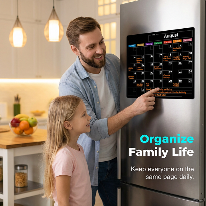 Magnetic Fridge Planner Set Monthly Weekly Boards 6 Neon Markers 2
