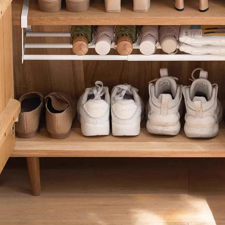 Under-Shelf Storage Rack, Iron, Adjustable 30–50 cm | White or Black | No Drilling, No Tools, Doubles Shelf Space 4