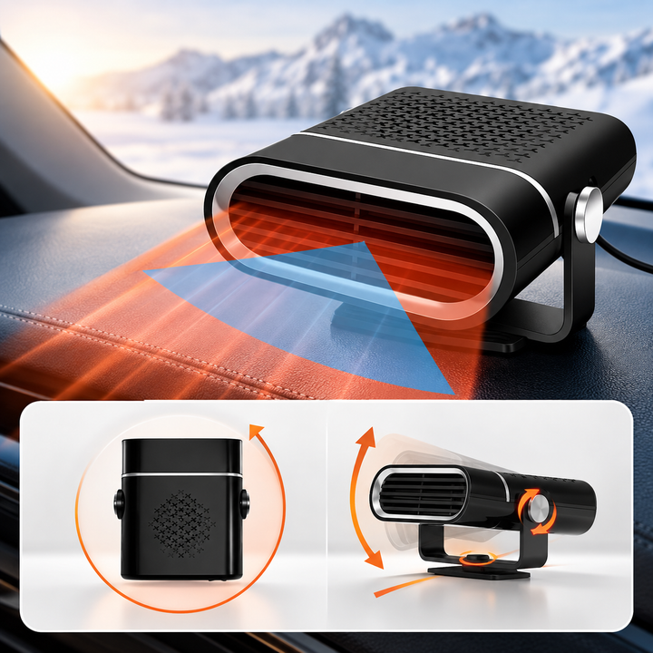 Compact 12 V Car Heater Fan Defroster 150 W 3-Speed Rocker Switch 4