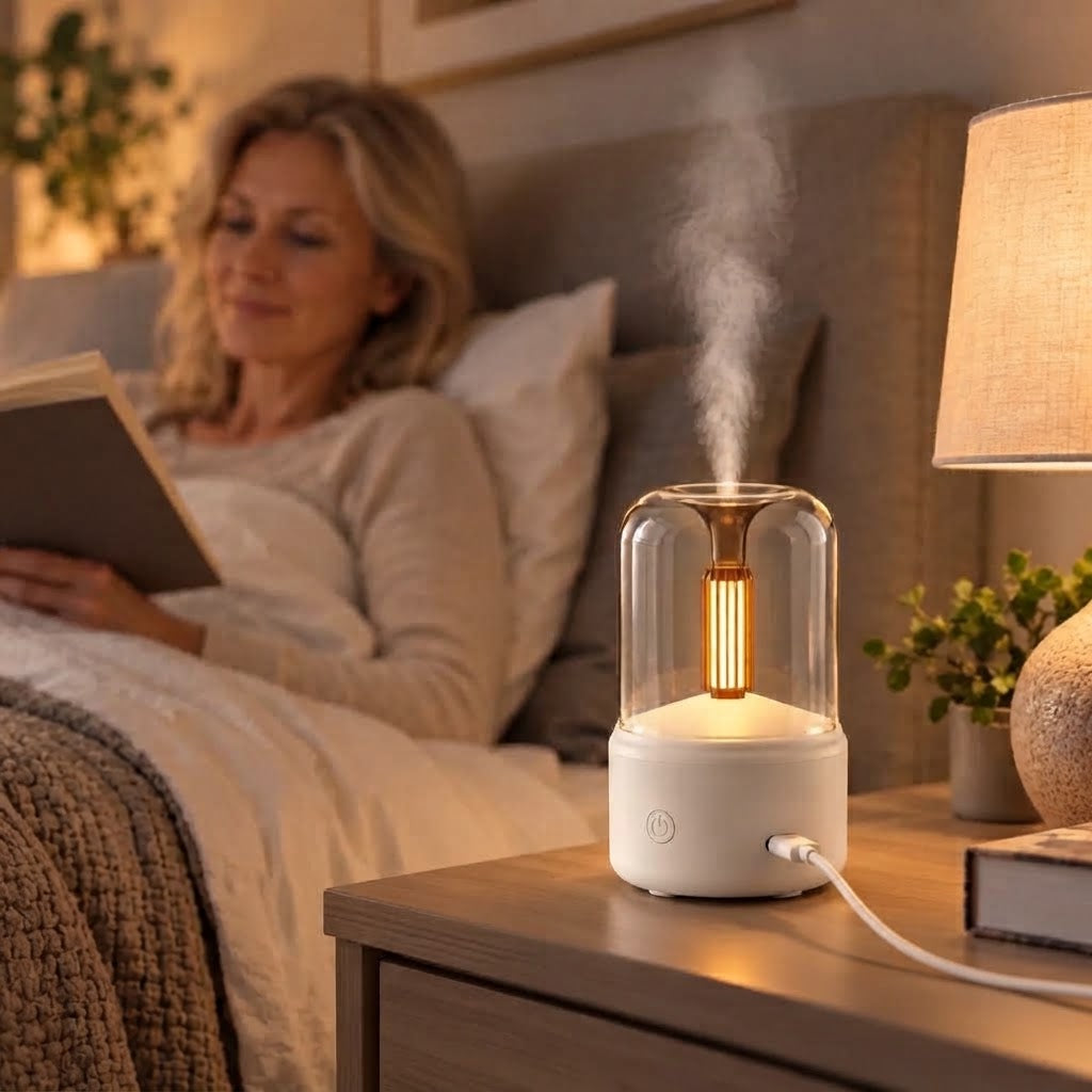 Candlelight Aroma Diffuser Humidifier Ultrasonic Mist USB 2