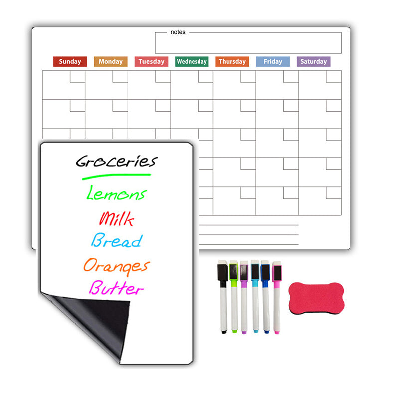 Magnetic Fridge Planner Set Monthly Weekly Boards 6 Neon Markers 22