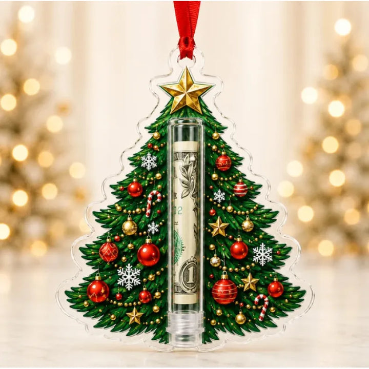 Gift Box Ornament Hanging Christmas Tree Festive with Hidden Compartment 9