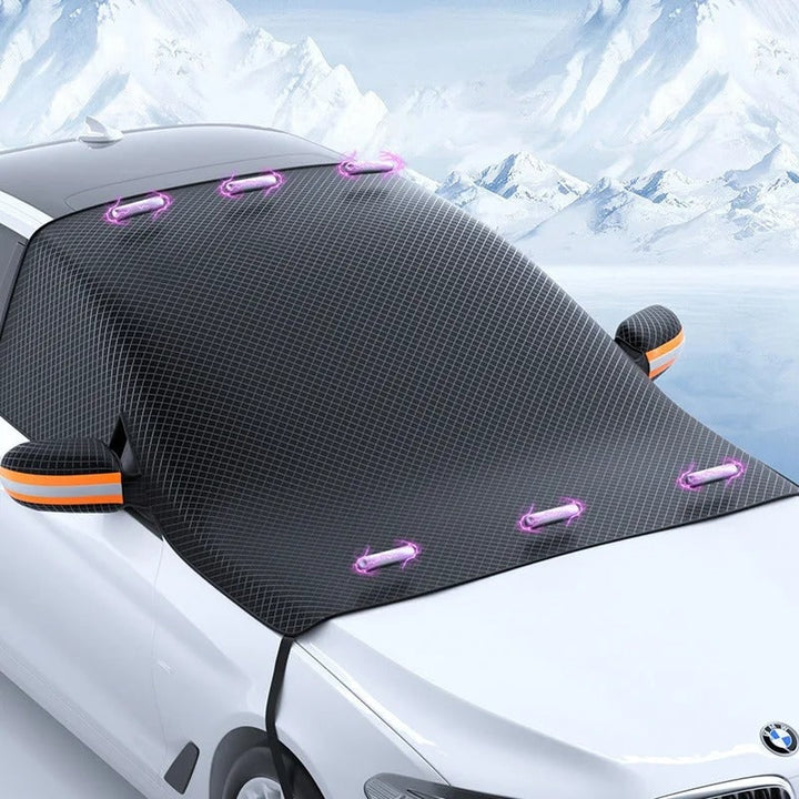 Car Snow Cover Windshield Protector with Magnetic Attachment and Side Mirror - Image 2