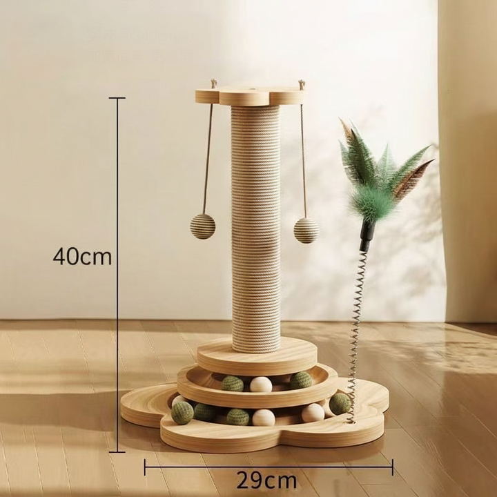 Cat Scratching Post Interactive Toy Fun Activity Center - Image 9
