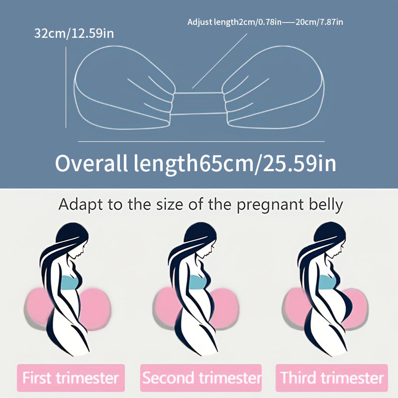 Adjustable Pregnancy Pillow Polyester | Ergonomic Waist Back Belly Support | Adjustable Strap for All Trimesters &amp; Postpartum 3