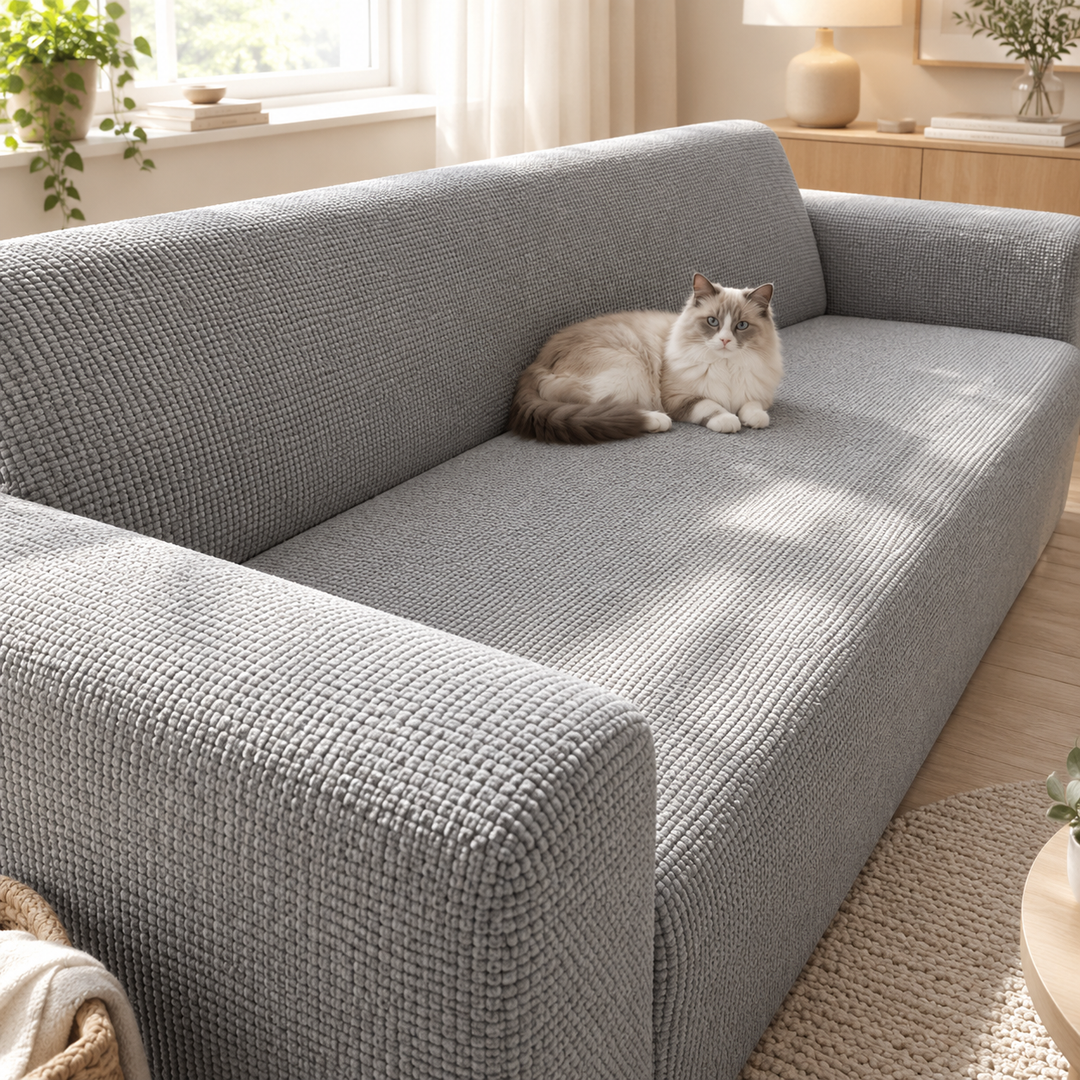 Stretch Sofa Cover Universal Fit Elastic Hem with Non-Slip Foam Strips 9