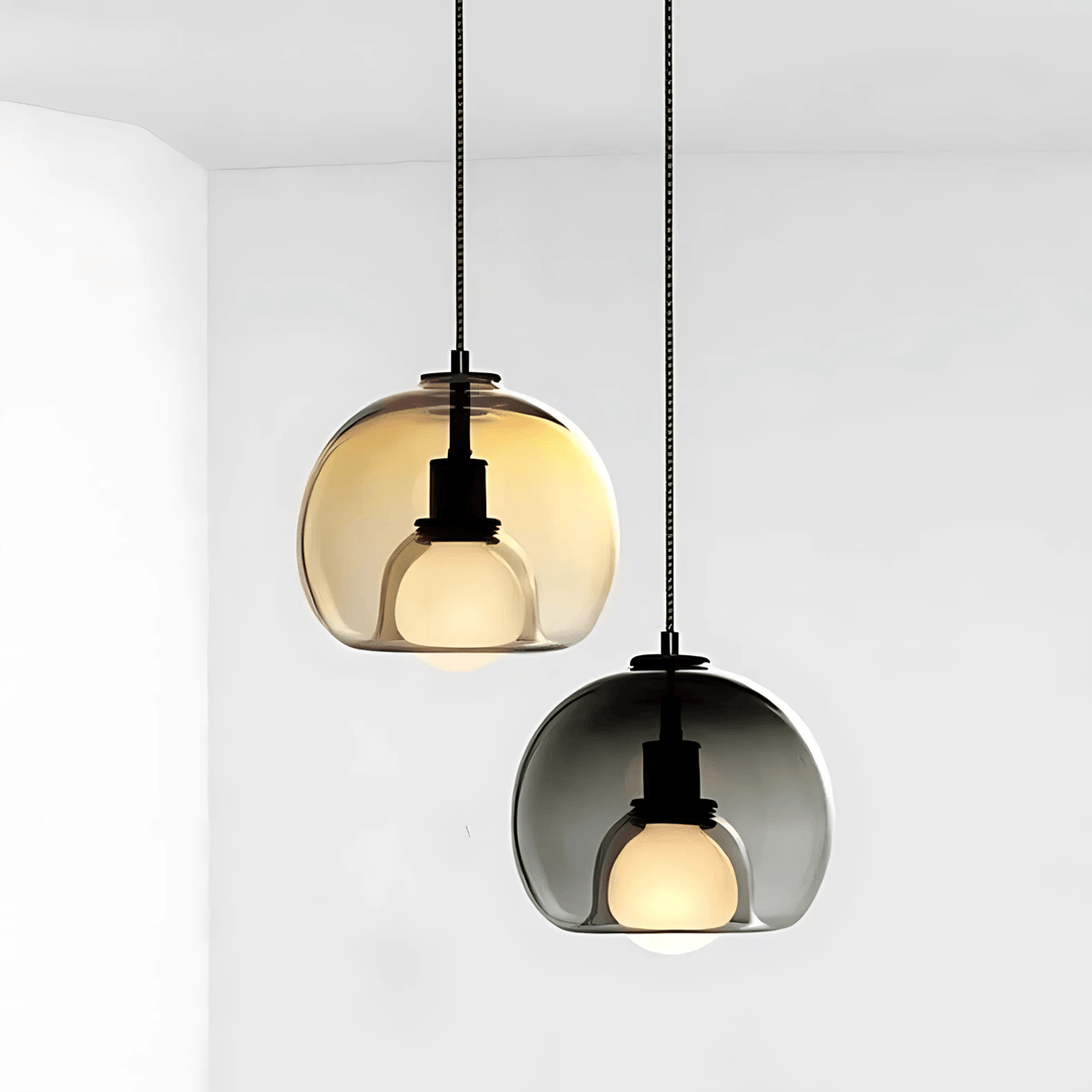 Handblown Glass Pendant Light | Modern Minimalist Ceiling Fixture | Dimmable Ambient Lighting for Kitchens &amp; Lounges 1