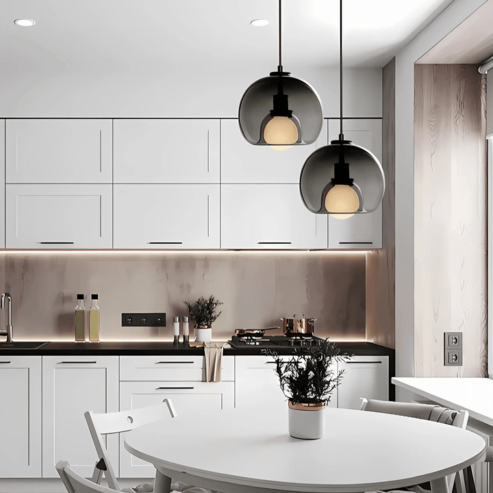 Handblown Glass Pendant Light | Modern Minimalist Ceiling Fixture | Dimmable Ambient Lighting for Kitchens &amp; Lounges 11