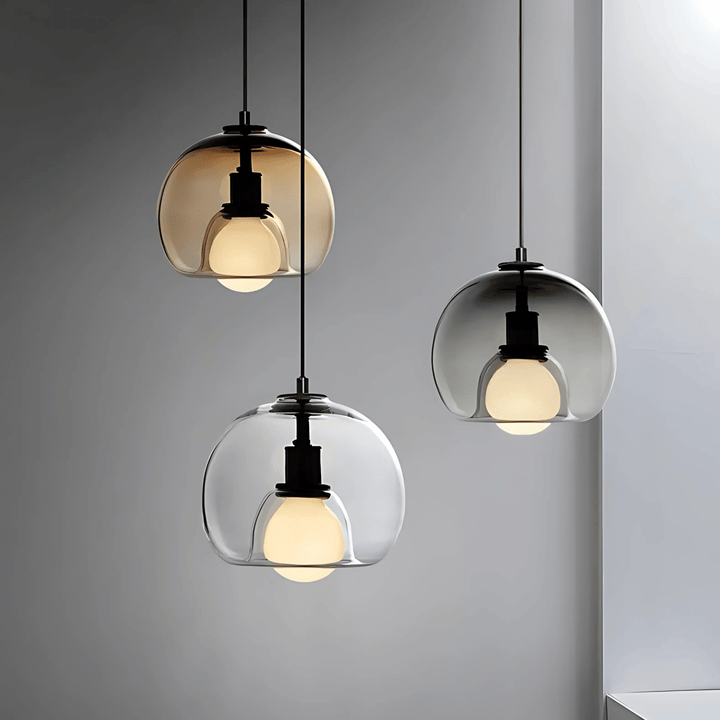 Handblown Glass Pendant Light | Modern Minimalist Ceiling Fixture | Dimmable Ambient Lighting for Kitchens &amp; Lounges 2