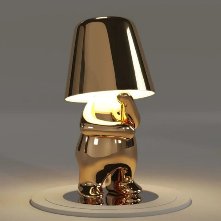 Cordless Table Lamp Rechargeable LED USB Metal Figure Sitting Standing Poses Thinker - Image 13