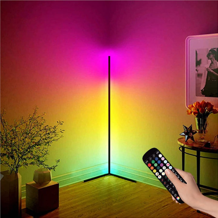Corner Floor Lamp with Remote Control and Color Changing Rgb LED Light Mid Century Modern - Image 4