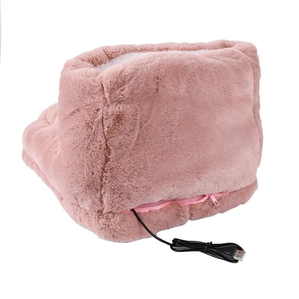 Electric Foot Warmer, Soft Fleece, One Size | Grey or Pink | 3 Heat Settings, USB Powered, Washable Cover, 5V Safe 8