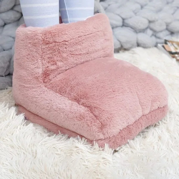 Electric Foot Warmer, Soft Fleece, One Size | Grey or Pink | 3 Heat Settings, USB Powered, Washable Cover, 5V Safe 6