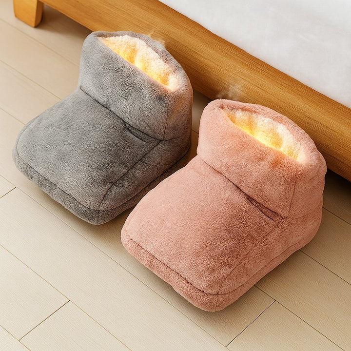 Electric Foot Warmer, Soft Fleece, One Size | Grey or Pink | 3 Heat Settings, USB Powered, Washable Cover, 5V Safe 1