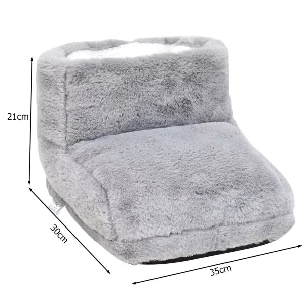 Electric Foot Warmer, Soft Fleece, One Size | Grey or Pink | 3 Heat Settings, USB Powered, Washable Cover, 5V Safe 10
