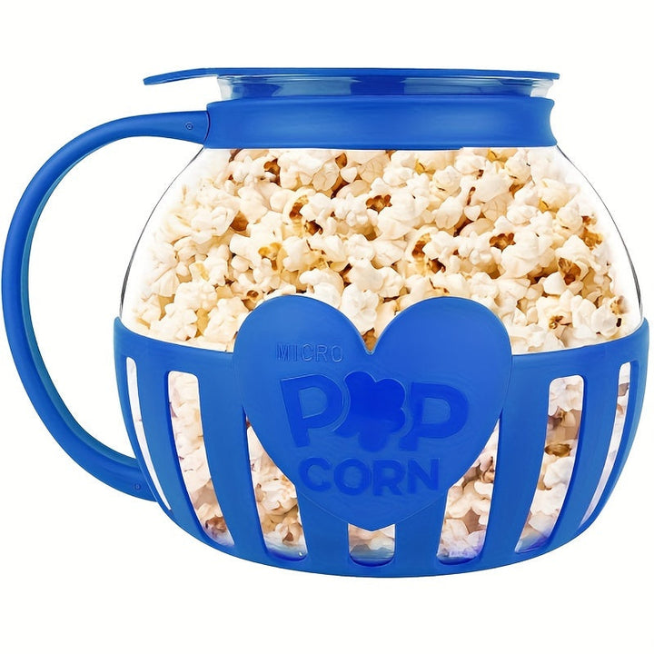 Glass Popcorn Maker, Heat-Resistant Borosilicate, 1.9 Litre Capacity | Red or Blue | Microwave Use, No Oil, Dishwasher Safe 9