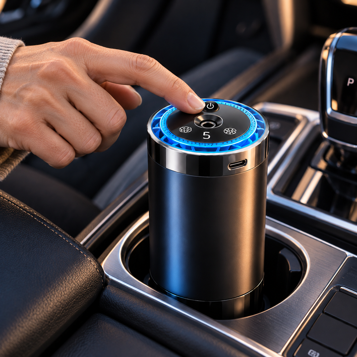 Car Fragrance Dispenser Rechargeable USB-C Compact with 5 Spray Levels 5