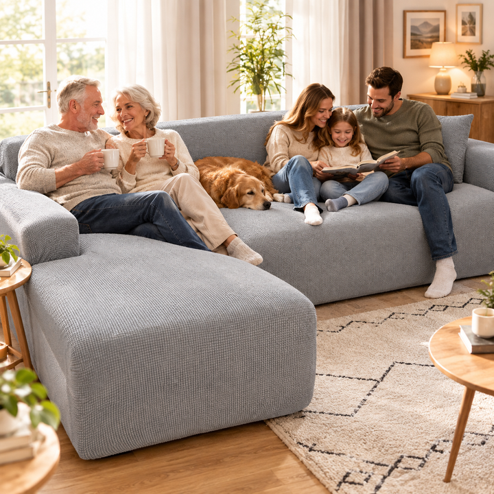 Stretch Sofa Cover Universal Fit Elastic Hem with Non-Slip Foam Strips 6