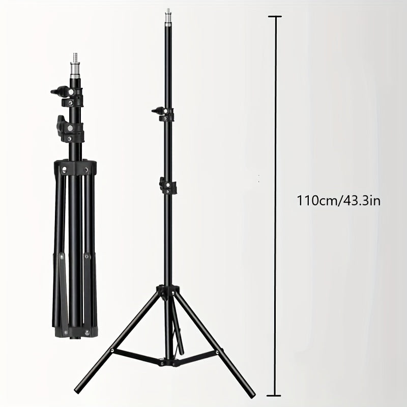Photography Light Stand with Lamp | Adjustable Height 110 cm | Aluminum Build for Speedlight &amp; Ring Light Studio Setups 3