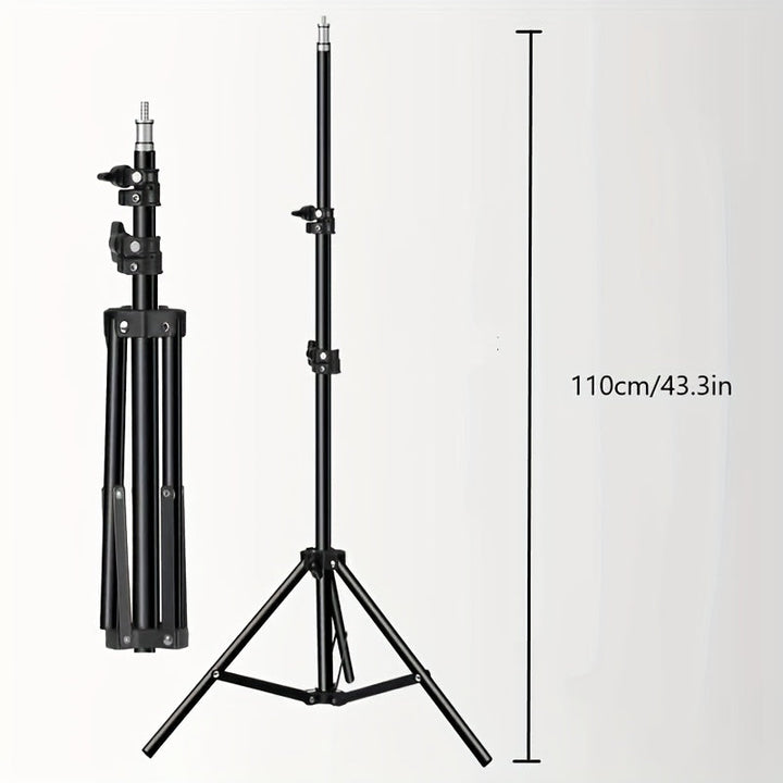 Photography Light Stand with Lamp | Adjustable Height 110 cm | Aluminum Build for Speedlight &amp; Ring Light Studio Setups 3