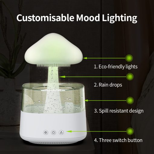 Humidifier Diffuser Rain Cloud USB Aromatherapy with Negative Ion Mist 8