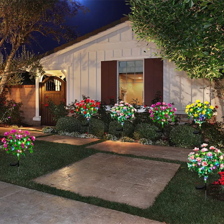 Mood Lighting Garden Flower Stakes Solar Weatherproof with Two Light Modes 4