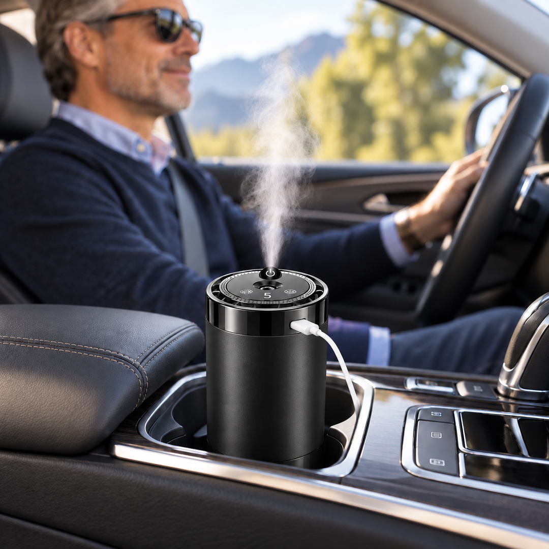 Car Fragrance Dispenser Rechargeable USB-C Compact with 5 Spray Levels 4