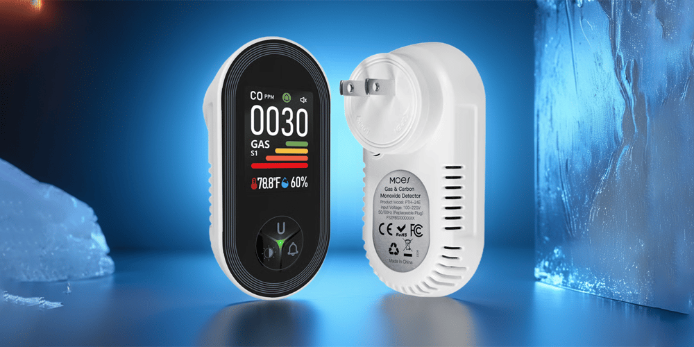 Carbon Monoxide Alarm with Temperature &amp; Humidity Monitor | Combustible Gas Detection | Plug-In, No Batteries Needed 5