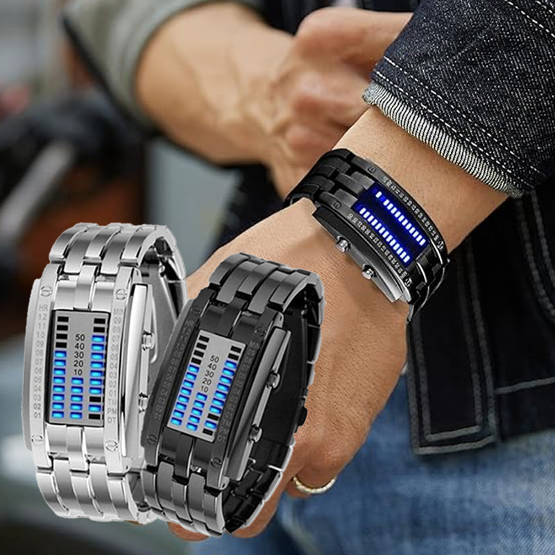 Binary LED Watch Alloy Water-Resistant with Scratch-Resistant Glass 2