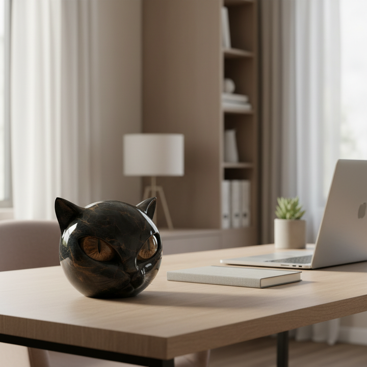 Decorative Cat Sculpture Unique Home Accent Modern Interiors - Image 2