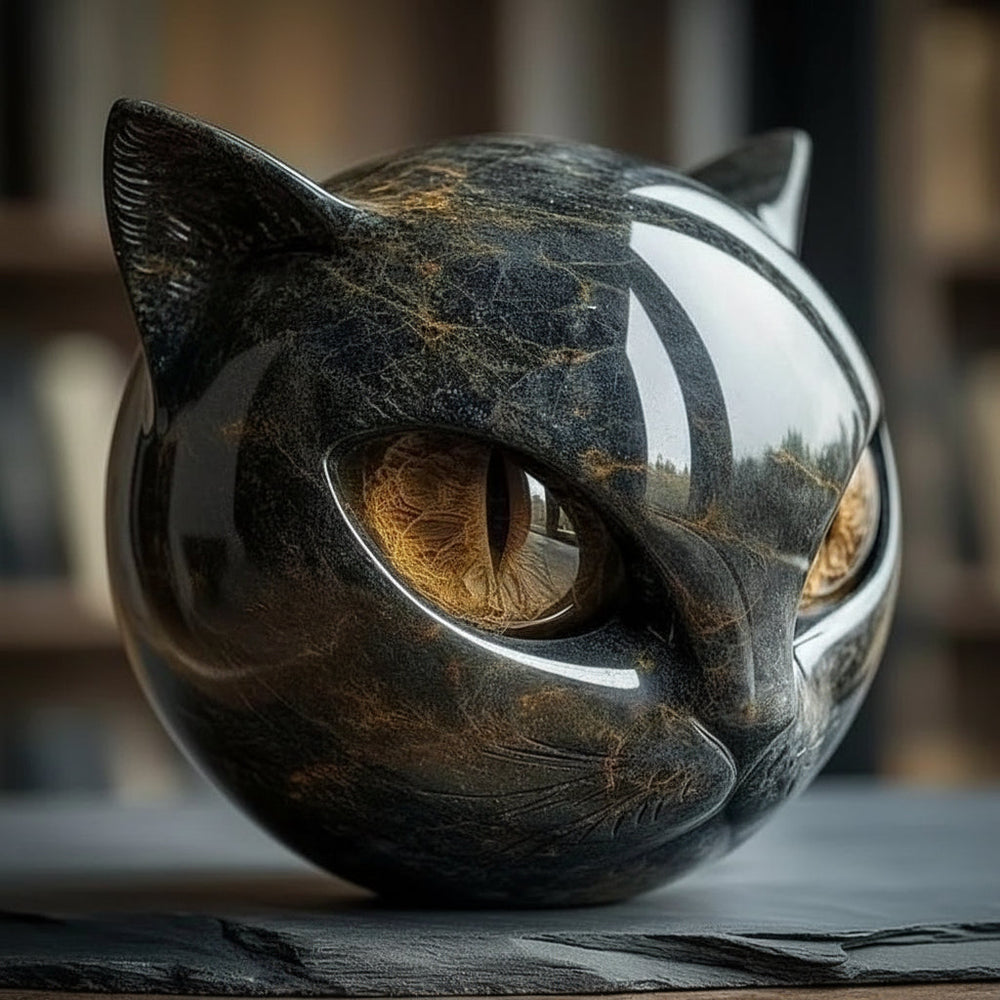 Decorative Cat Sculpture Unique Home Accent Modern Interiors - Image 8