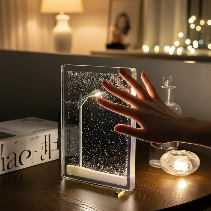 Snowfall Lamp Winter Decor | LED Ambient Snow Effect Light | Cosy Mood Lighting for Living Room, Bedroom &amp; Shelf 1