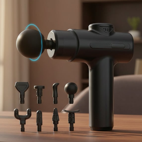 Deep Tissue Massage Gun Portable Rechargeable Electric Eight Head For Muscle Recovery - Image 1